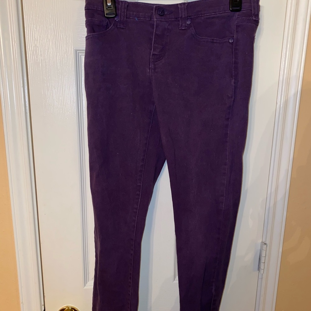 Miley Cyrus purple jeans